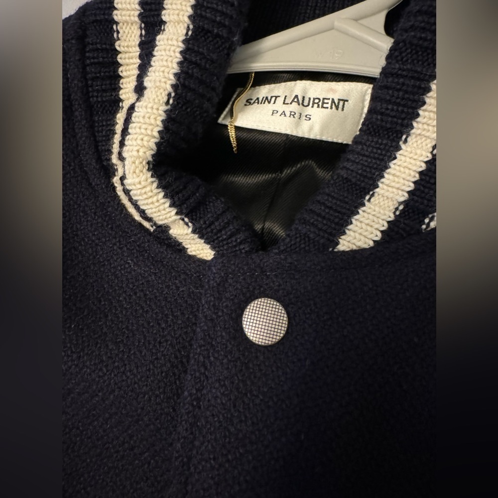 Saint Laurent SIGNATURE TEDDY JACKET IN BLUE Size F40 - Picture 2 of 6
